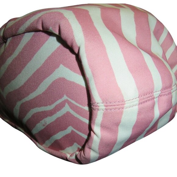 COACH Devin Tote & Peyton Long Wallet Tulle Zebra Stripe Print Cream & Pink - Picture 13 of 16